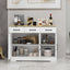 Farmhouse Buffet Cabinet Storage Sideboard with 3 Drawers and 3 Doors for Dining Living Room Kitchen Cupboard-White - Korvel