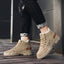 Cotton shoes, winter men's shoes, high top Martin boots, Bumblebee work boots, large size, medium top, fashionable shoes, men's boots, trendy shoes - Korvel