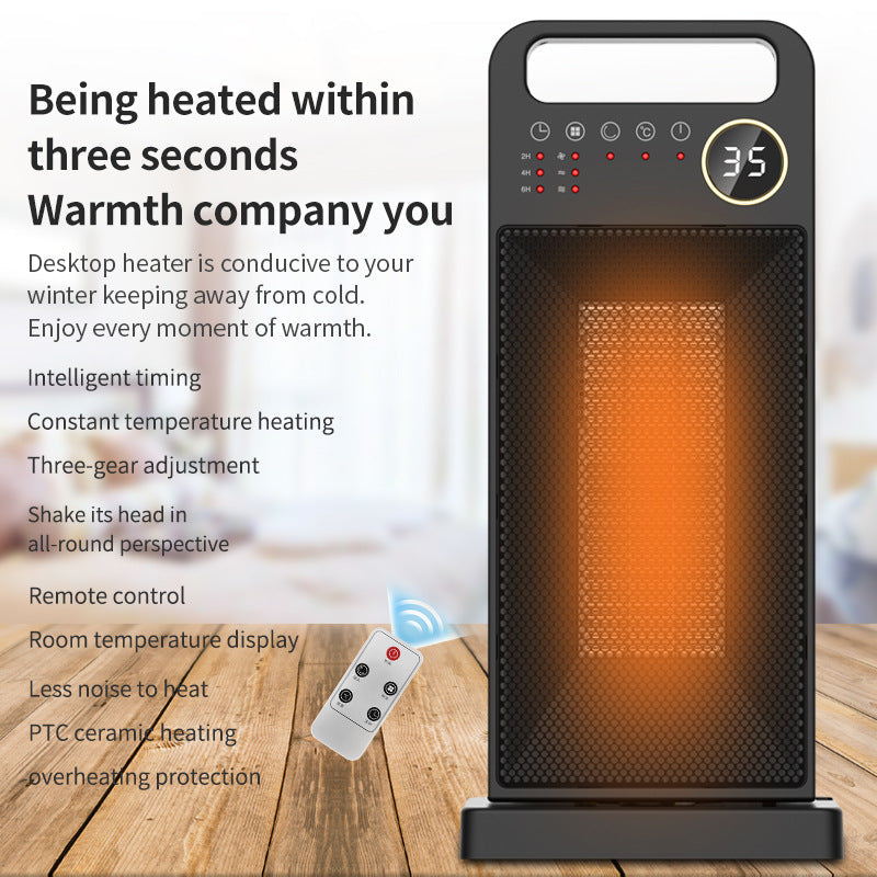 Calefactor Eléctrico con Control Remoto PTC y Pantalla Táctil con Oscilación de 120°