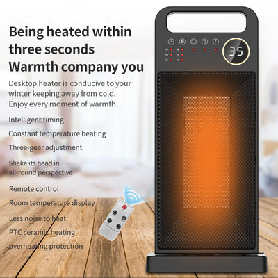 PTC Remote Control Electric Heater with Touch Screen and 120° Oscillation