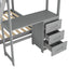 Twin over Full Bunk Bed with Built-in Desk and Three Drawers Grey - Korvel