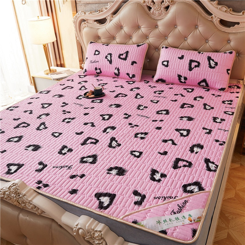 Summer Bed Sheet Ice Silk Mat Soft and Comfortable Latex Mattress Bedding Three-piece Breathable Mat for Comfortable Sleep - Korvel