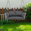 GO 51.9" 2-Person Hanging Seat, Rattan Woven Swing Chair, Porch Swing With Ropes, Gray Wicker And Cushion - Korvel