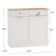 Two Drawers and Two-Compartment Tilt-Out Trash Cabinet Kitchen Trash Cabinet-White - Korvel