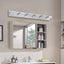 Applique de miroir LED moderne à 6 lumières en chrome