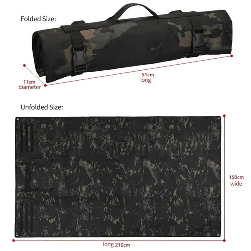 Outdoor non-slip shooting mat: double, portable, tactical, multi-use for training/camping. - Korvel