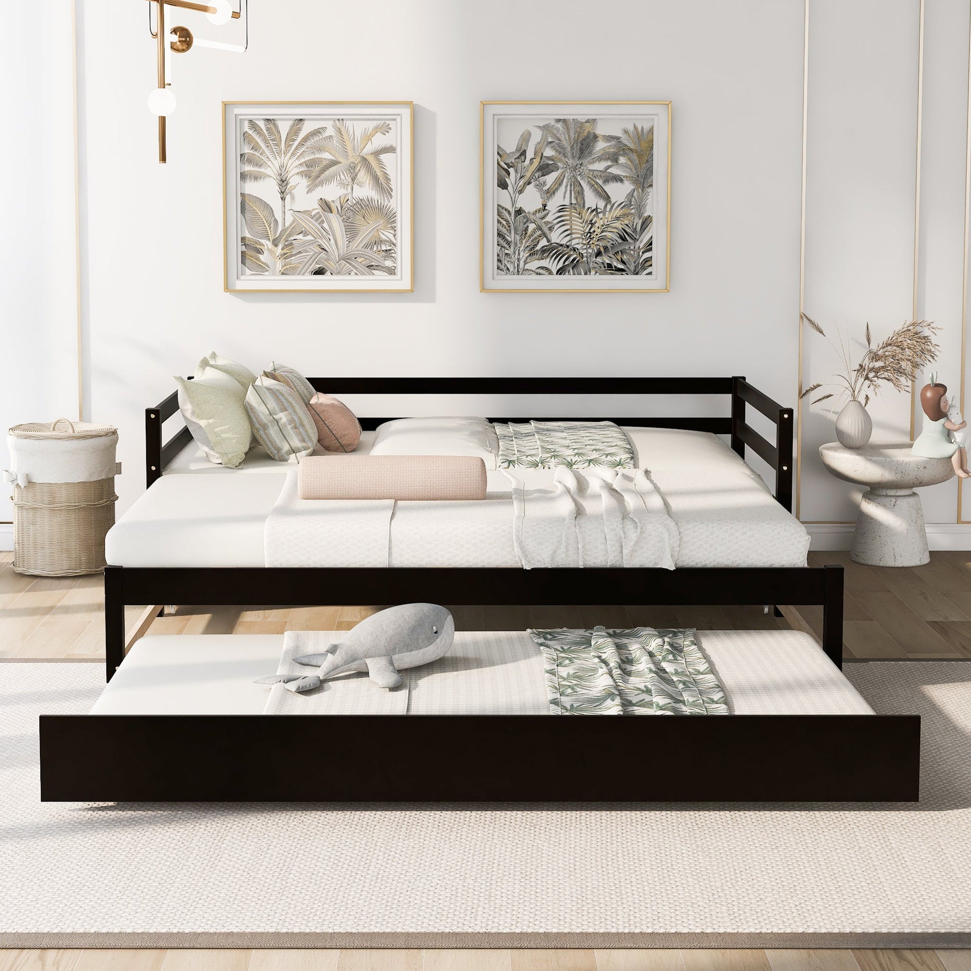 Twin or Double Twin Daybed with Trundle Espresso - Korvel