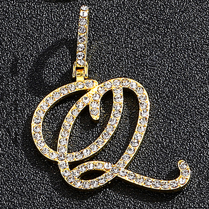 Hip Hop Grass Letter Pendant with Cuban Chain