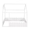 (Slats are not included) Full Size Wood Bed House Bed Frame with Fence for Kids Teens Girls Boys (White ) - Korvel