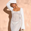 Openwork Square Neck Flare Sleeve Cover-Up Dress - Korvel
