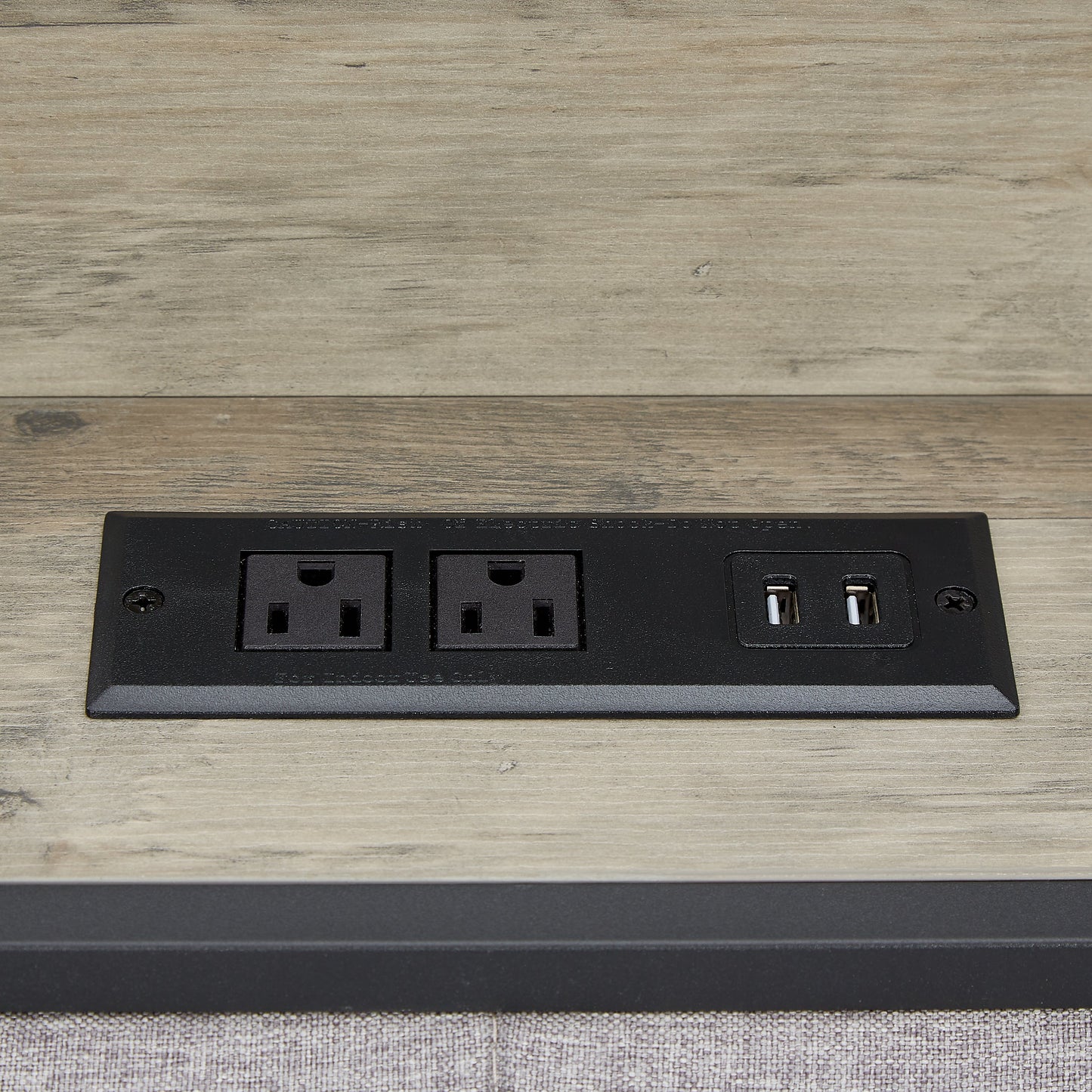 Premium Grey Full Size Bed Frame with Charging Station
