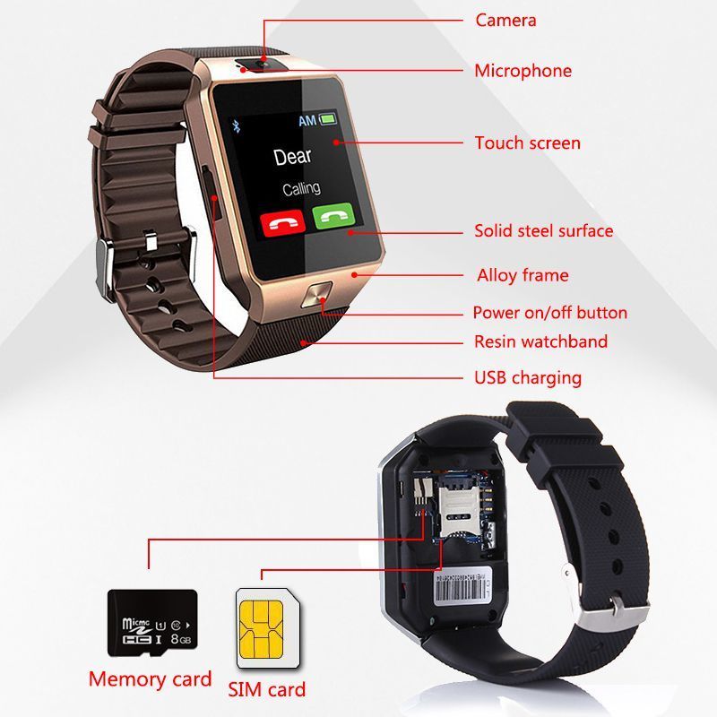 Bluetooth DZ09 Smart Watch Relogio Android smartwatch phone fitness tracker reloj Smart Watches subwoofer women men dz 09 - Korvel