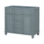 36 "No sink, with 2 drawers and soft closing door, independent makeup rack, bathroom cabinet, blue (excluding sink) - Korvel