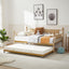 Elegant Golden Metal Daybed with Trundle - Twin Size