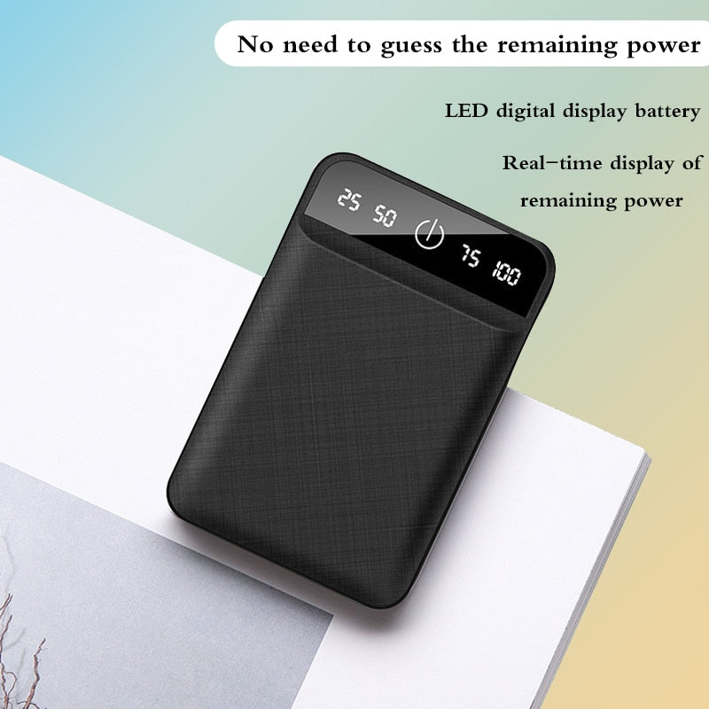 20000mAh Mini Charger Portable Two-way Fast Charging Power Bank Digital Display External Battery for iPhone Xiaomi Samsung - Korvel