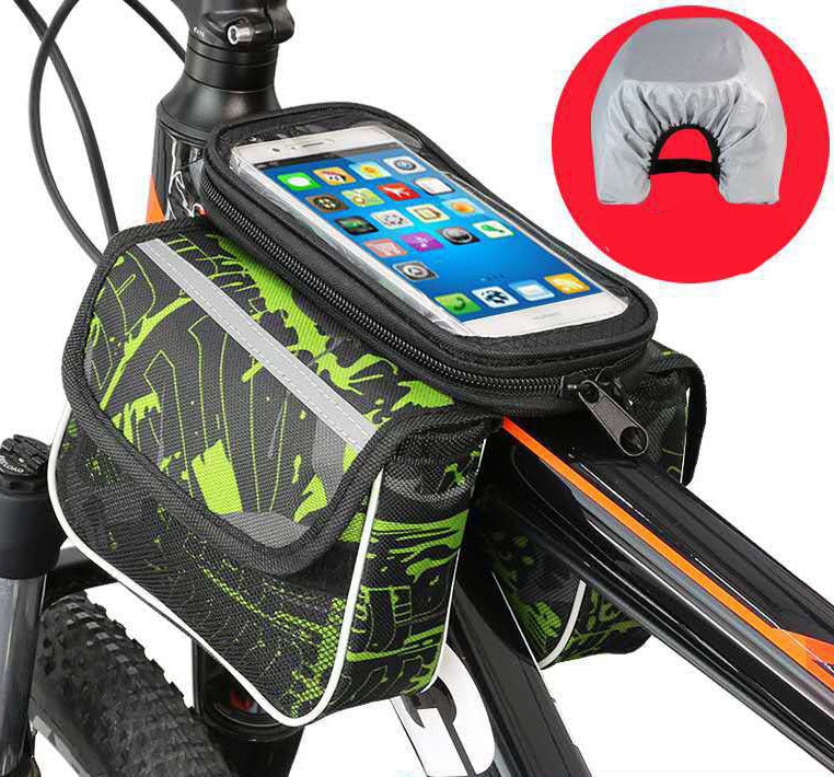 Bicycle Bag Mountain Bike Front Beam Bag Touch Screen Mobile Phone Bag Big Saddle Bag Frame Tube Bag Riding Equipment - Korvel