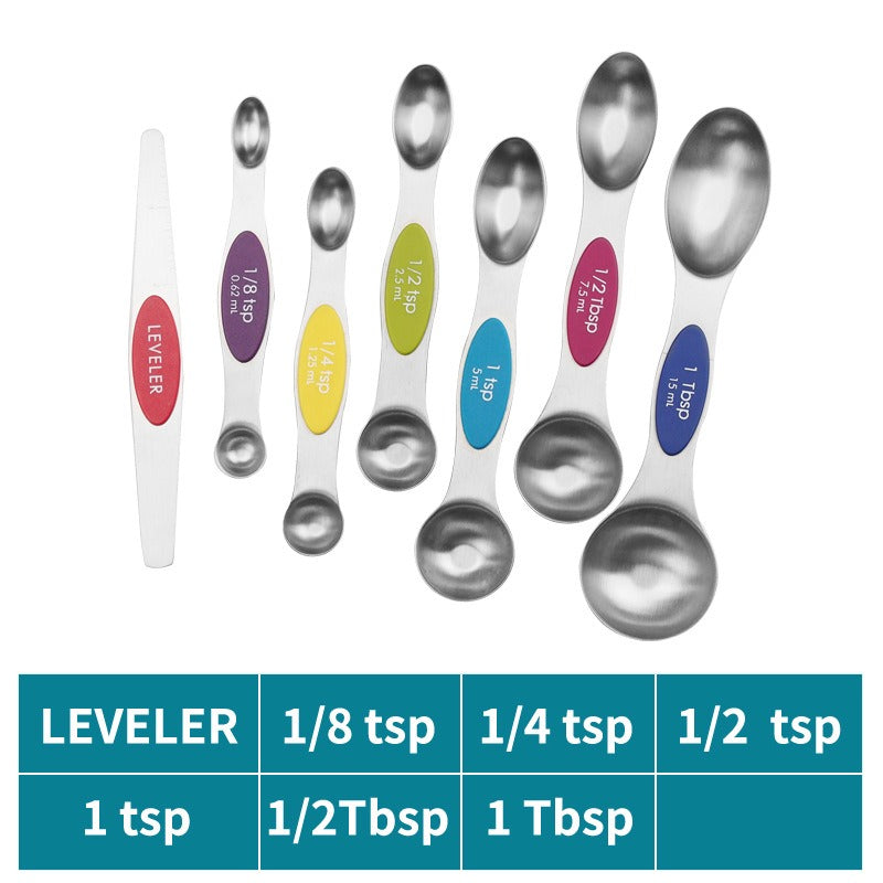 Magnetic Double Head Measuring Spoon Set - 9 Pieces