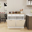 Two Drawers and Two-Compartment Tilt-Out Trash Cabinet Kitchen Trash Cabinet-White - Korvel