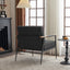 Leisure Lounge Chair Arm Chair with Metal Frame, Upholstered Side Chair Comfy Sitting Chair for Living Room, Black Chenille - Korvel