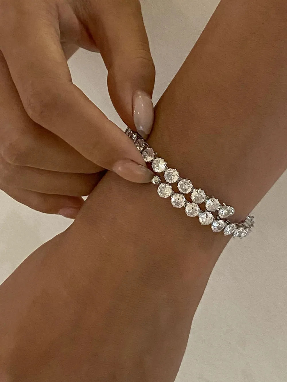 Stainless Steel Inlaid Zircon Bracelet - Korvel
