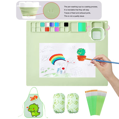 Silicone painting pad, simple solid color art painting pad, children's graffiti pad, washable watercolor color matching silicone - Korvel
