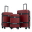 Expandable 3-Piece Luggage Set with Spinner Wheels - Red