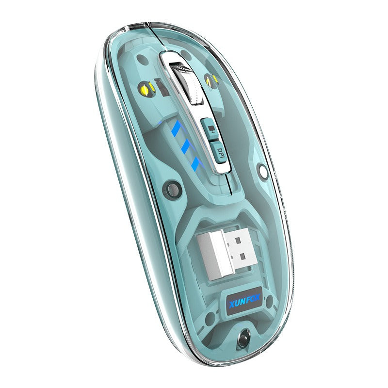 Ratón Transparente Inalámbrico Bluetooth - Doble Modo para Escritorio y Portátil