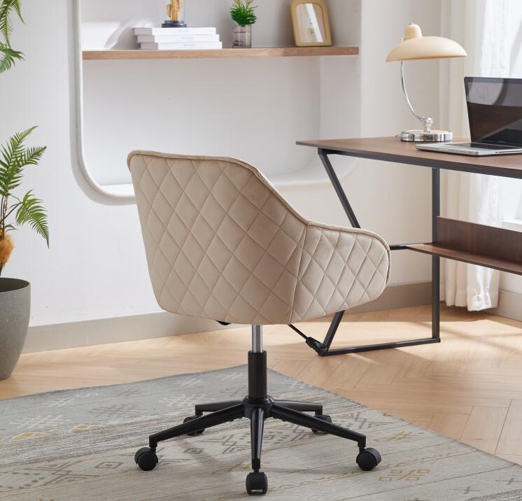 Velvet Office Desk Chair, Modern Home Desk Chair with Wheels , Vanity Chairs for Living Room, Bedroom,Study Room - Korvel