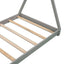Twin Size House Platform Bed with Triangle Structure Gray - Korvel