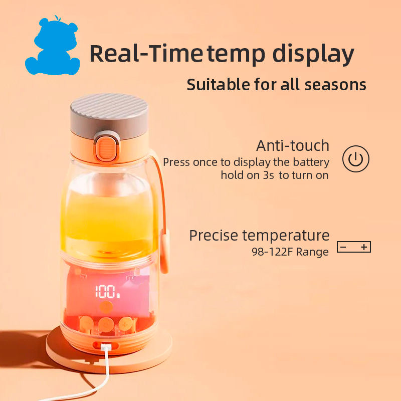 Portable rechargeable smart milk kettle heated Baby Milk Travel Water Kettle - Korvel