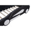 Twin Size Race Car-Shaped Platform Bed with Wheels - Black