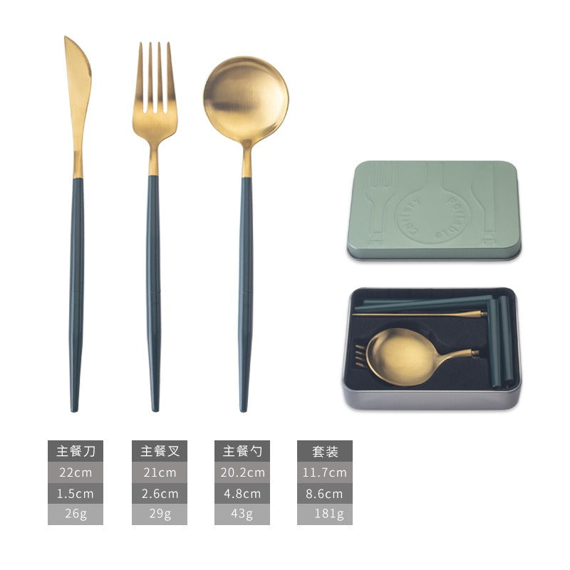 Premium 304 Stainless Steel Portable Flatware Set