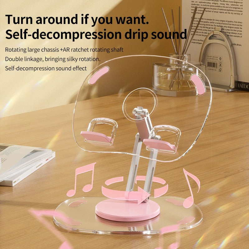 360-Degree Rotating Acrylic Tablet Stand - Foldable & Portable
