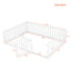 Queen Size Wood Floor Bed Frame with Fence and Door White(OLD SKU:WF289663AAK) - Korvel