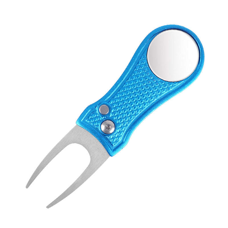 Golf Green Fork Aluminum Handle Folding Spring Repair Tool Gift New - Korvel