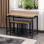 TREXM 5-piece compact bar table with table and stool - modern industrial design brown - Korvel