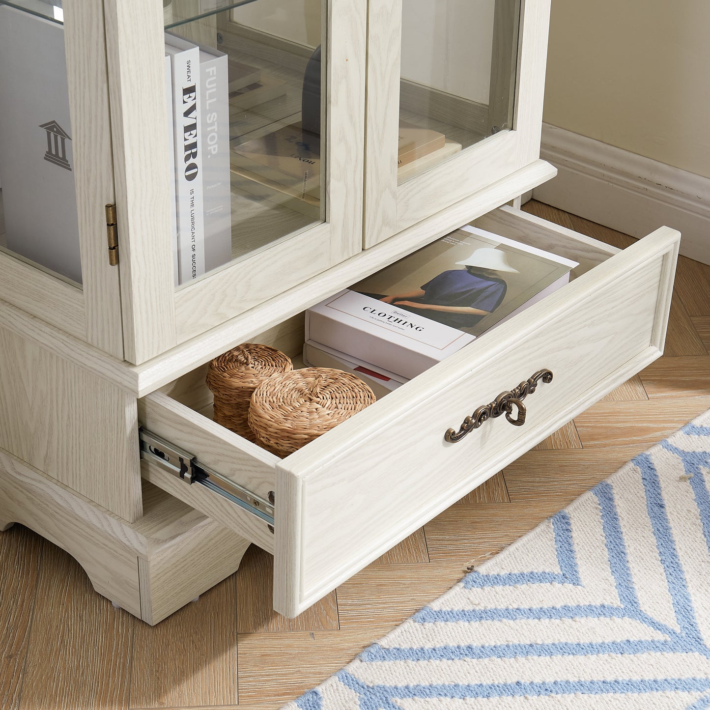 Elegant Lighted Curio Display Cabinet with Adjustable Shelves