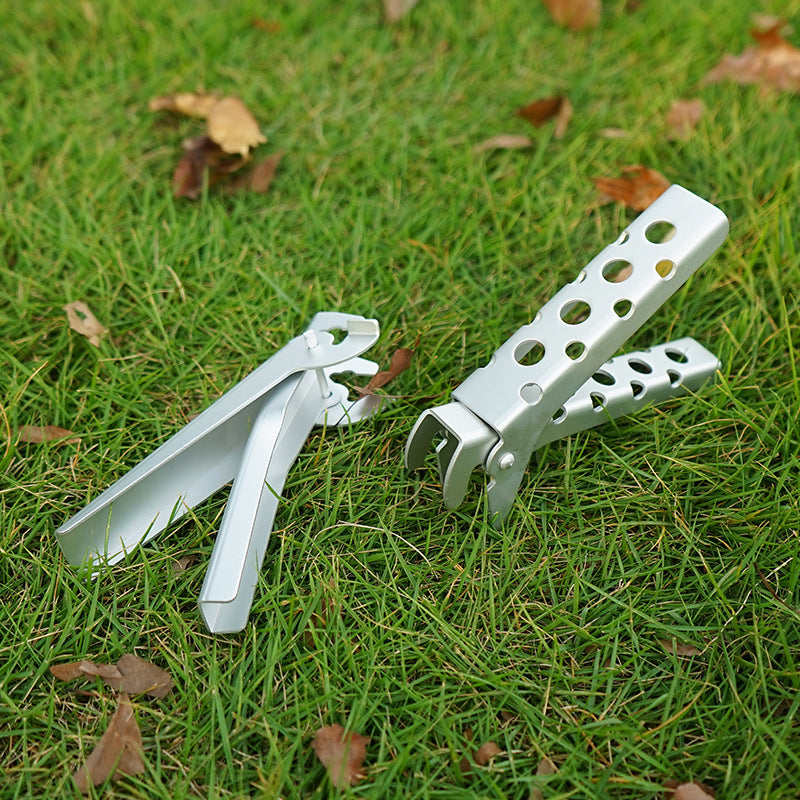 Anti scald pot clamp aluminum alloy perforated pot clamp outdoor portable hand clamp picnic barbecue kitchen tool pot handle - Korvel