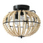 Beaded Fan lamp Wood Beaded Chandelier Oak White - Korvel