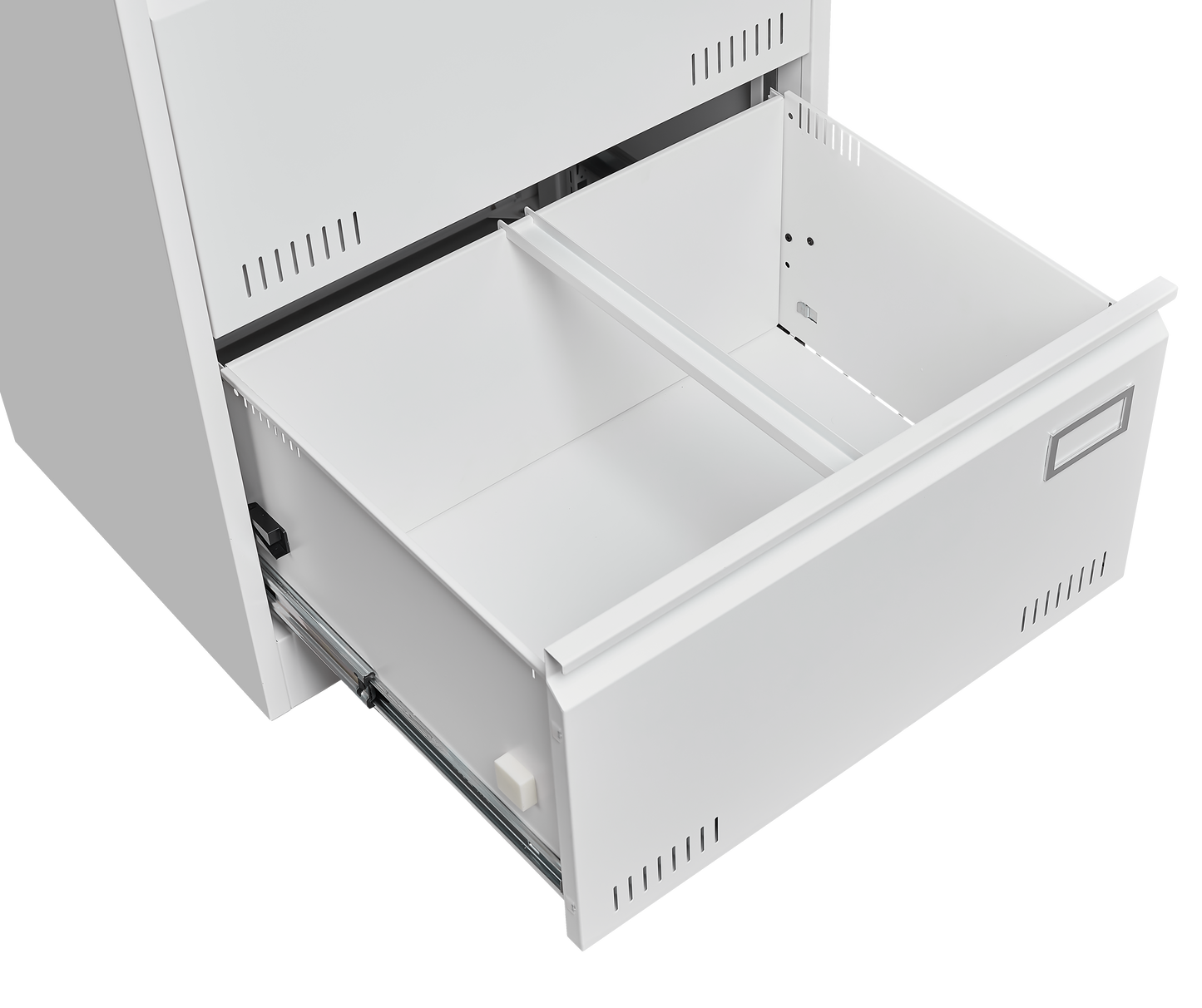 Horizontal file cabinet, 2 drawers, white file cabinet with lock, metal file cabinet with lock, 3 drawers, legal office cabinet - Korvel
