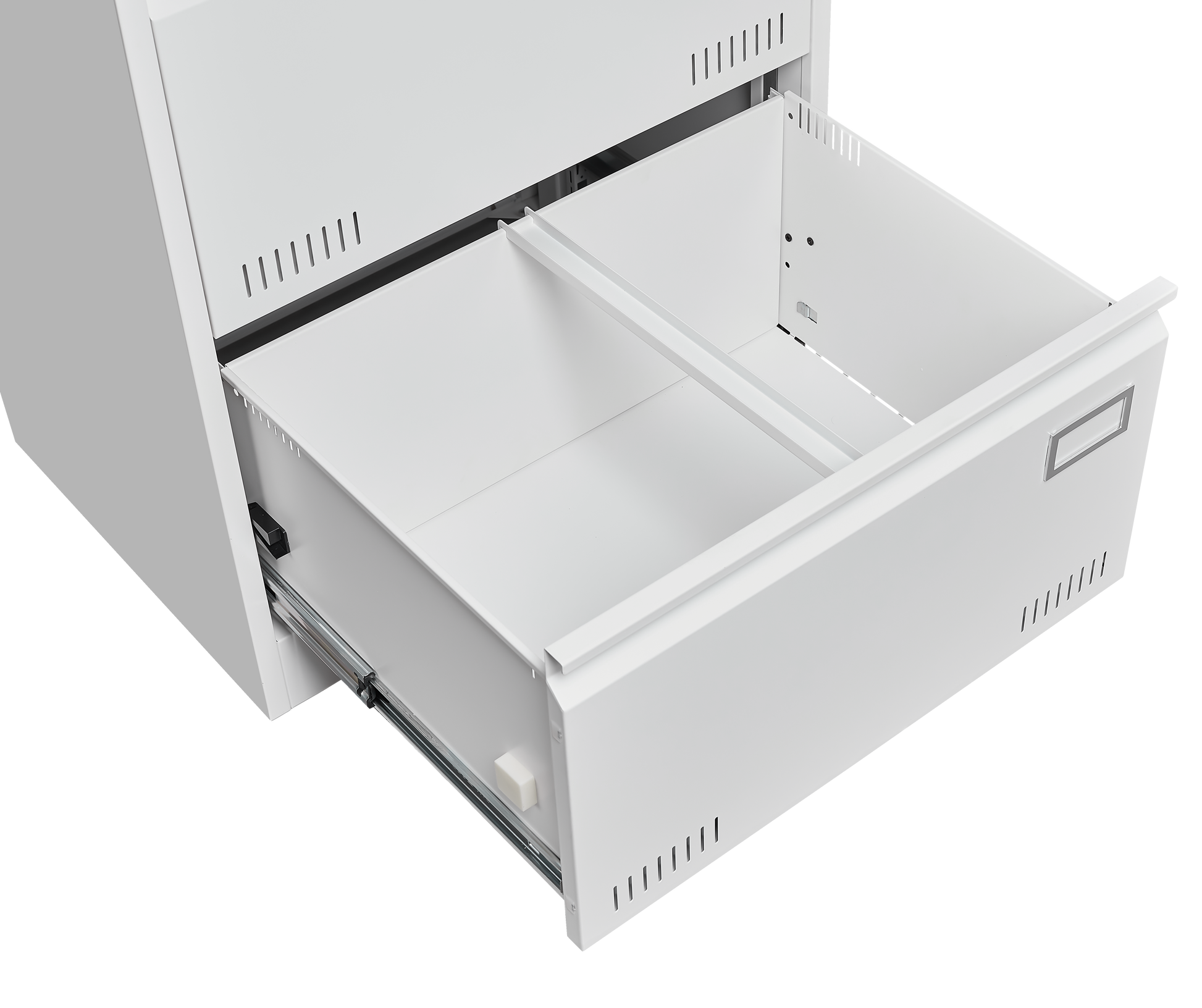 Horizontal file cabinet, 2 drawers, white file cabinet with lock, metal file cabinet with lock, 3 drawers, legal office cabinet - Korvel