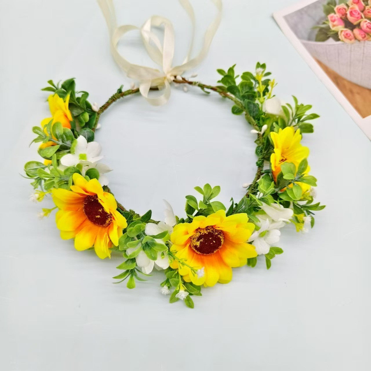 Diadema de Corona de Sol Hawaiana para Ocasiones Elegantes