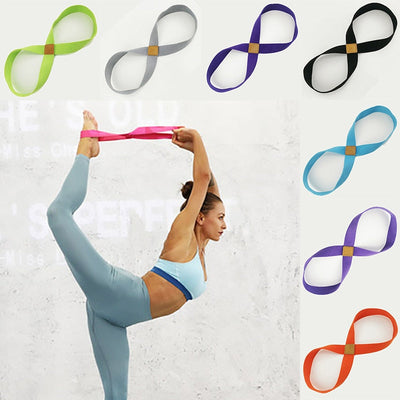 Yoga Stretch Strap Belt 8-shaped Women Pull Up Bands Belt Rope for Wrist Training Gym Pilates Physical Therapy Fitness Equipment - Korvel