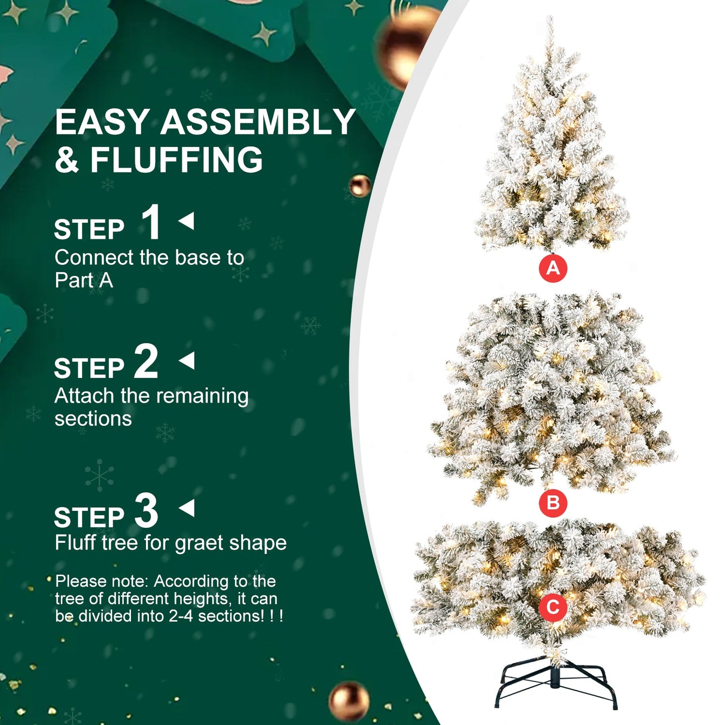 5FT PVC Memory Wire Christmas tree (With Light) - Korvel