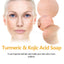Turmeric & Kojic Acid Soap, Gently Clean Face Fade Spots Brighten Skin Tone Moisturize And Moisturize Even Skin Tone - Korvel