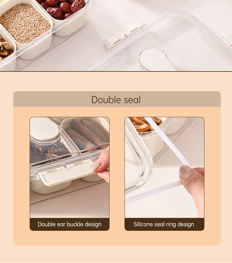 Design Sealed Snackle Storage Box With 9pcs Divider Plastic Divided Veggie Tray With Lid And Handle - Korvel