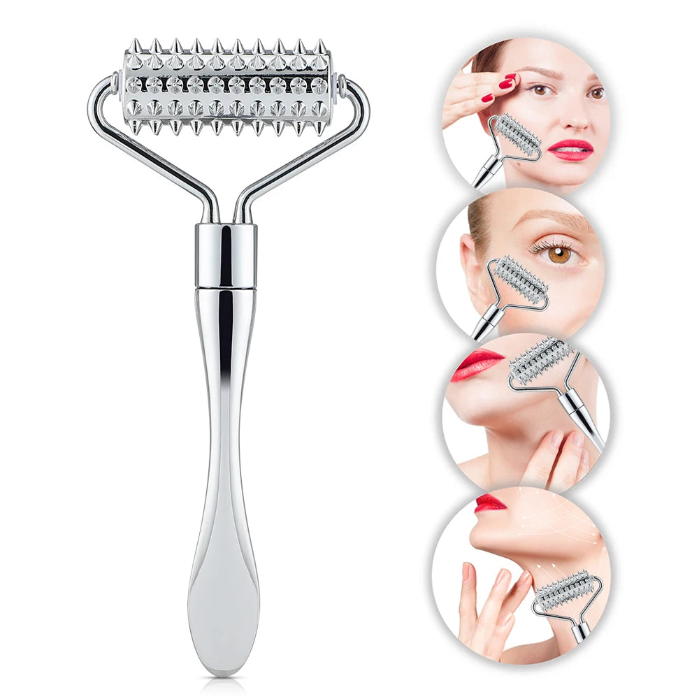 Rouleau de visage et outil de massage en acier inoxydable premium