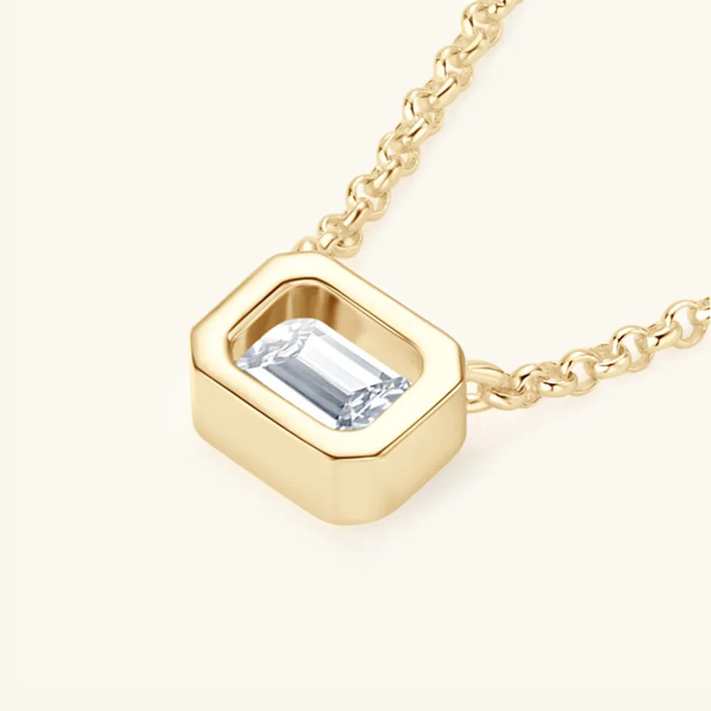 1 Carat Moissanite 925 Sterling Silver Pendant Necklace - Korvel
