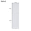 High bathroom storage cabinet with glass door, freestanding, two drawers and adjustable shelves, MDF board, painted white - Korvel