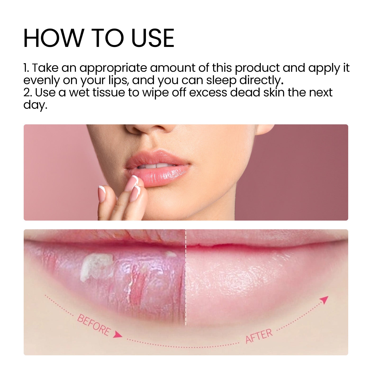 Lip Sleeping Mask, Moisturizing Gently Exfoliating Dead Skin Plump Smooth Lip Mask - Korvel